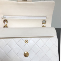 Chanel Classic Flap Bag Small Leer in Wit