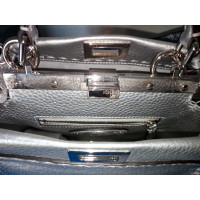Fendi Peekaboo Bag Mini aus Leder in Silbern