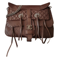 Chanel Saddle Bag Leer in Bruin