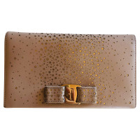 Salvatore Ferragamo Clutch Bag Leather in Beige