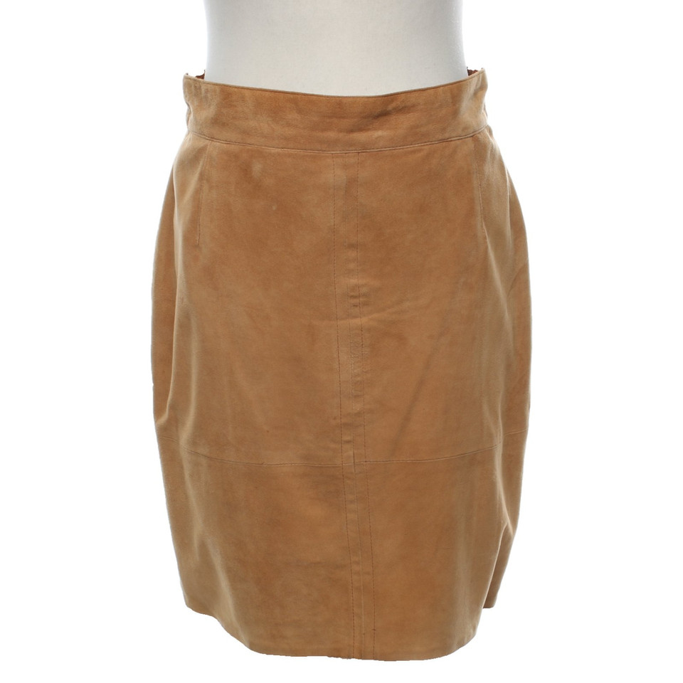 Elegance Paris Skirt Leather in Beige
