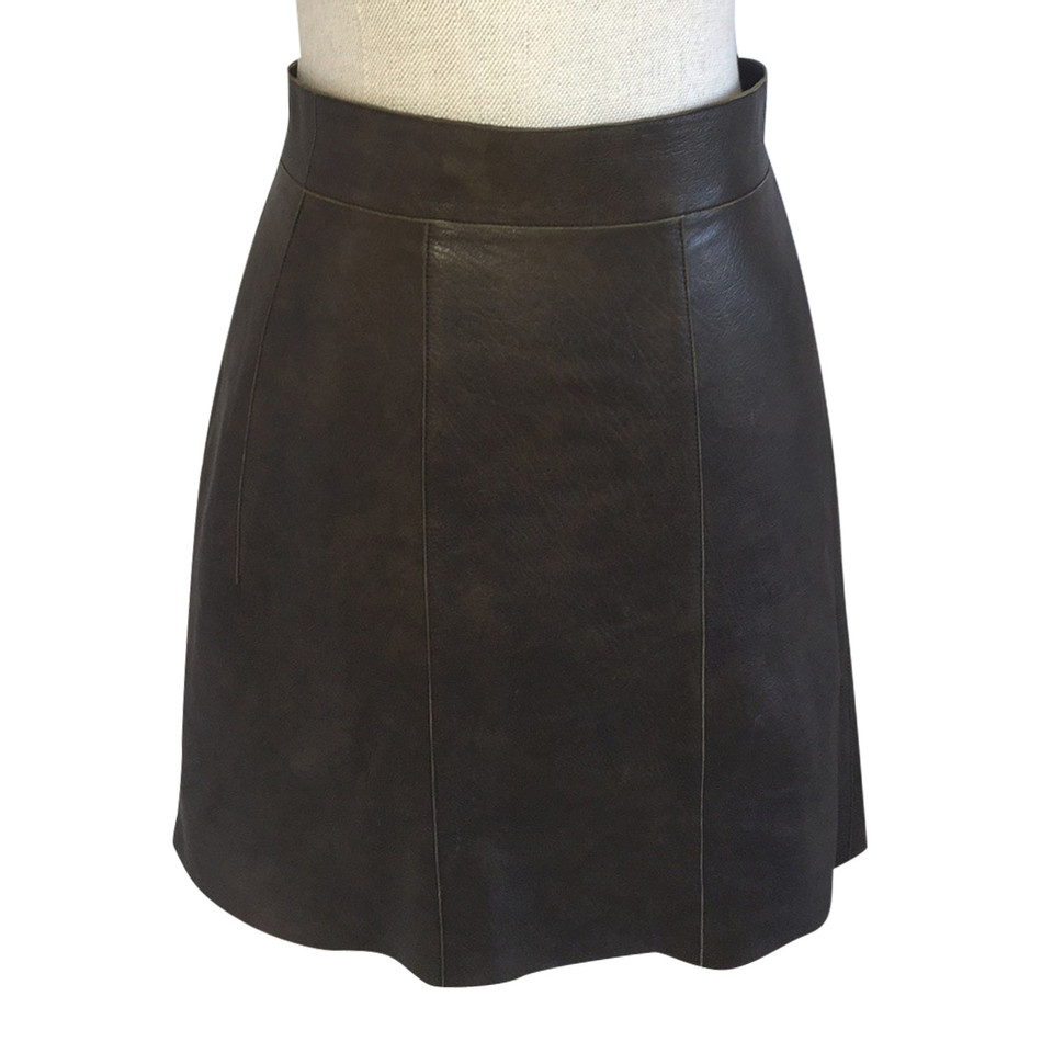 Akris Leather skirt in brown