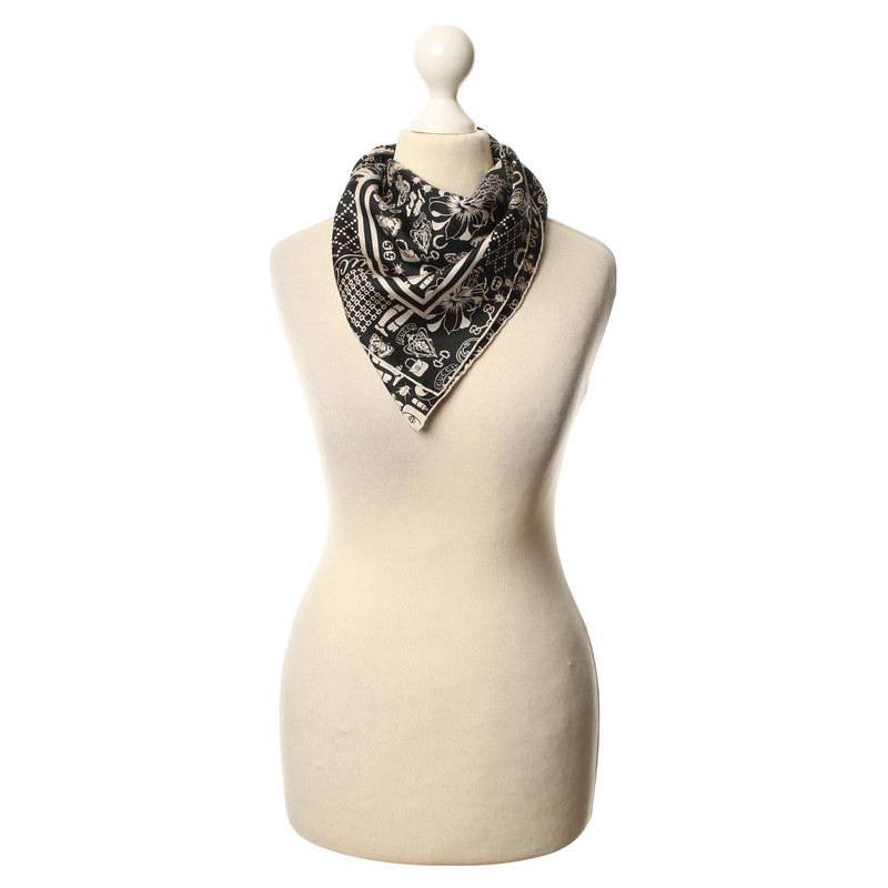 Gucci Silk scarf in black/white