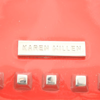 Karen Millen Täschchen/Portemonnaie aus Lackleder in Rot