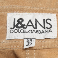 Dolce & Gabbana skirt in pelle scamosciata beige