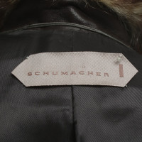 Schumacher giacca di pelliccia in marrone scuro