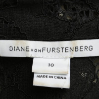 Diane Von Furstenberg Spitzenbluse in Schwarz