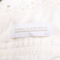 Diesel Black Gold Jurk Zijde in Wit