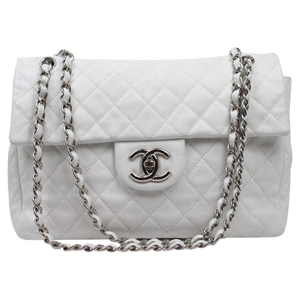 Chanel "Klassieke Maxi Flap Bag" in het wit