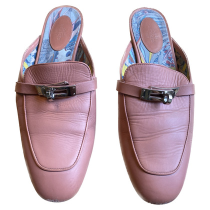 Hermès Slippers/Ballerinas Leather in Pink