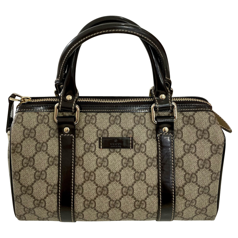 Gucci Joy Boston Bag in Pelle verniciata in Marrone