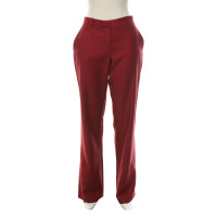 Versace Paire de Pantalon en Laine en Rouge