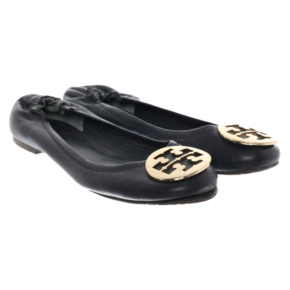 Tory Burch Slipper/Ballerinas aus Leder in Blau