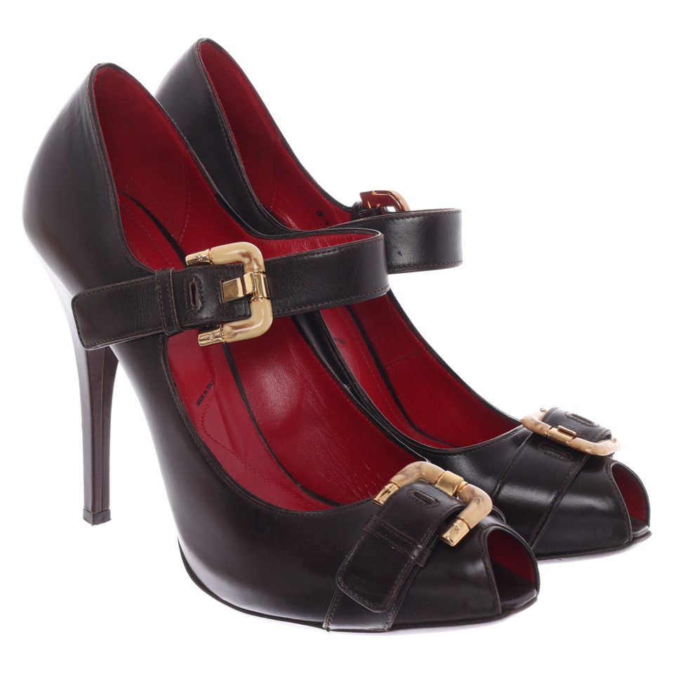 Cesare Paciotti Pumps/Peeptoes Leather in Brown