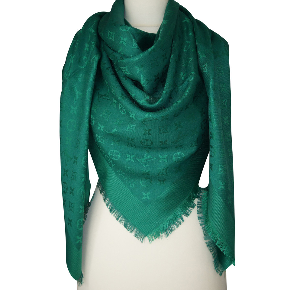 Louis Vuitton Monogram scarf in green - Buy Second hand Louis Vuitton Monogram scarf in green ...