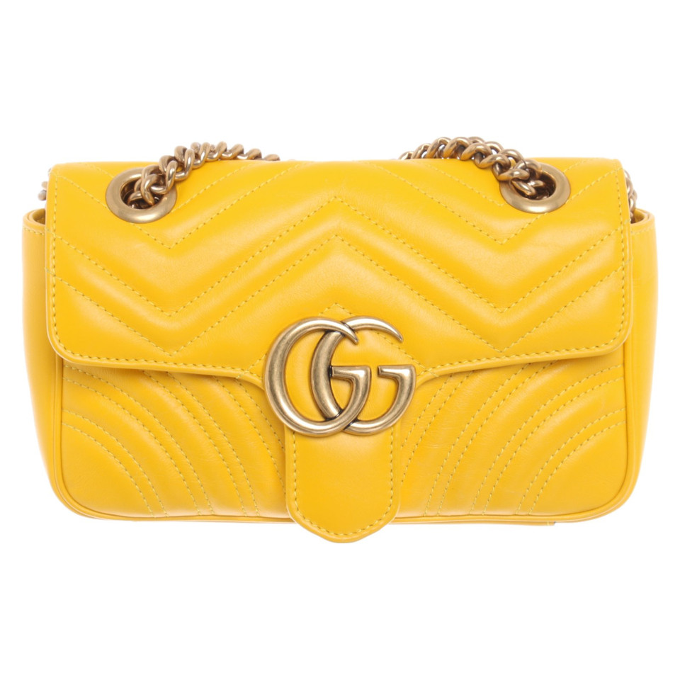 Gucci Marmont Bag Leer in Geel