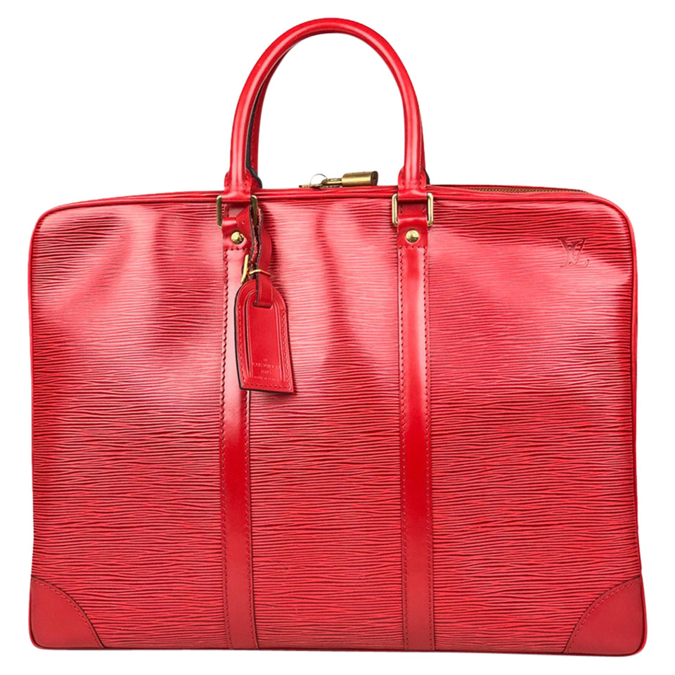 Louis Vuitton Porte Documents Voyage aus Leder in Rot