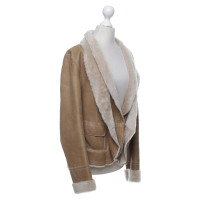 Marc Cain Giacca in pelle beige