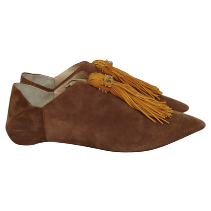 Christian Louboutin Slippers/Ballerinas Suede in Brown