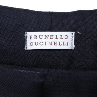 Brunello Cucinelli Paio di Pantaloni in Lana in Blu