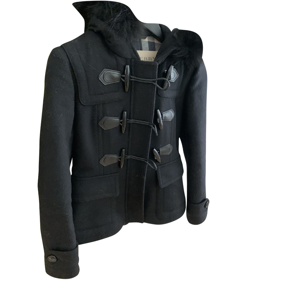 Burberry Jacke/Mantel aus Wolle in Schwarz