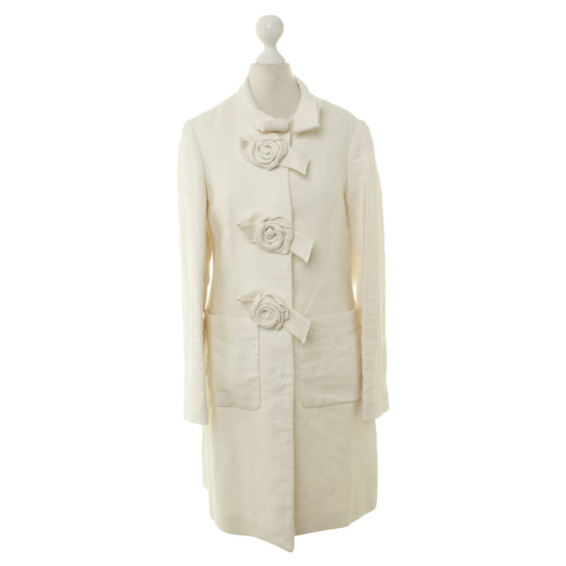 Phillip Lim Linen coat with roses applications