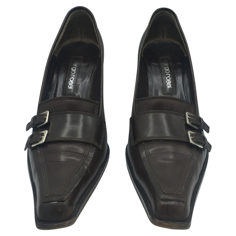 Sergio Rossi Pumps/Peeptoes aus Leder in Braun