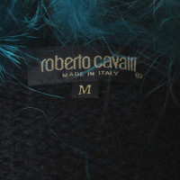 Roberto Cavalli Cardigan en noir / Turquoise