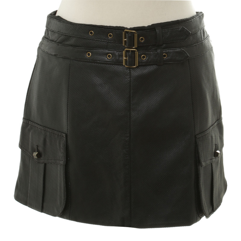 Robert Rodriguez Leather skirt in black