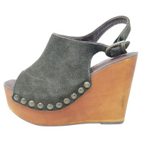 Jeffrey Campbell Wedges Suede in Khaki