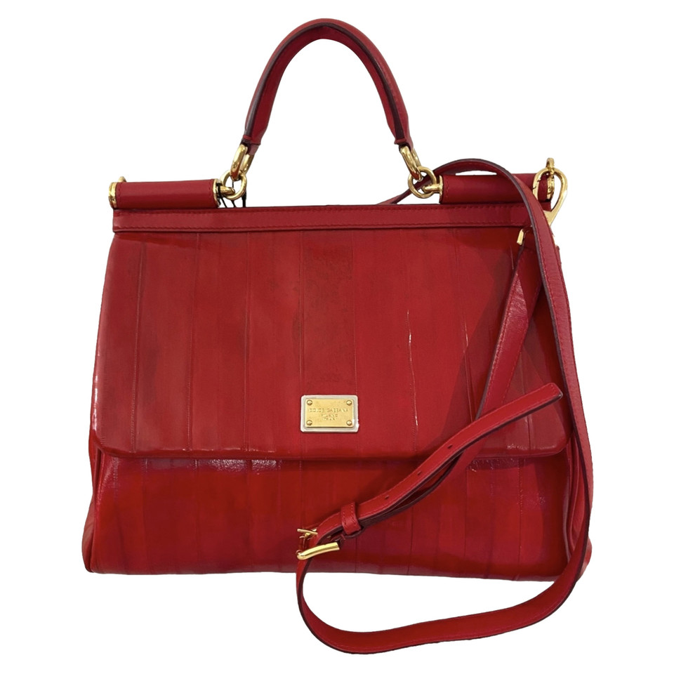 Dolce & Gabbana Sicily Bag aus Leder in Rot