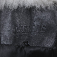 Jitrois Manteau en cuir avec col en fourrure