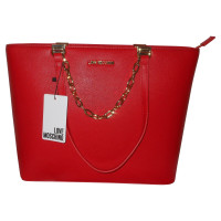 Moschino Love Red gold chain shoulder bag