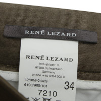 René Lezard Schimmernde Hose in Khaki
