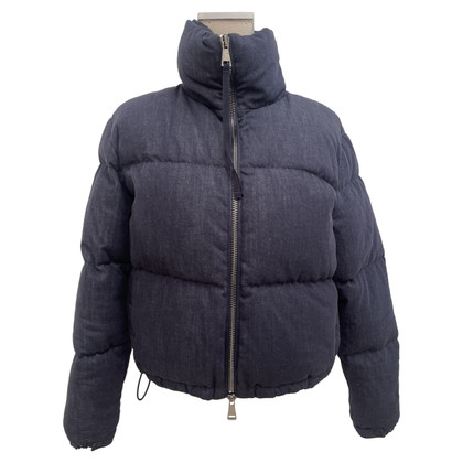 Moncler Jacke/Mantel aus Jeansstoff in Blau