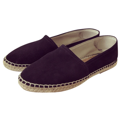 Reiss Slipper/Ballerinas aus Wildleder in Schwarz