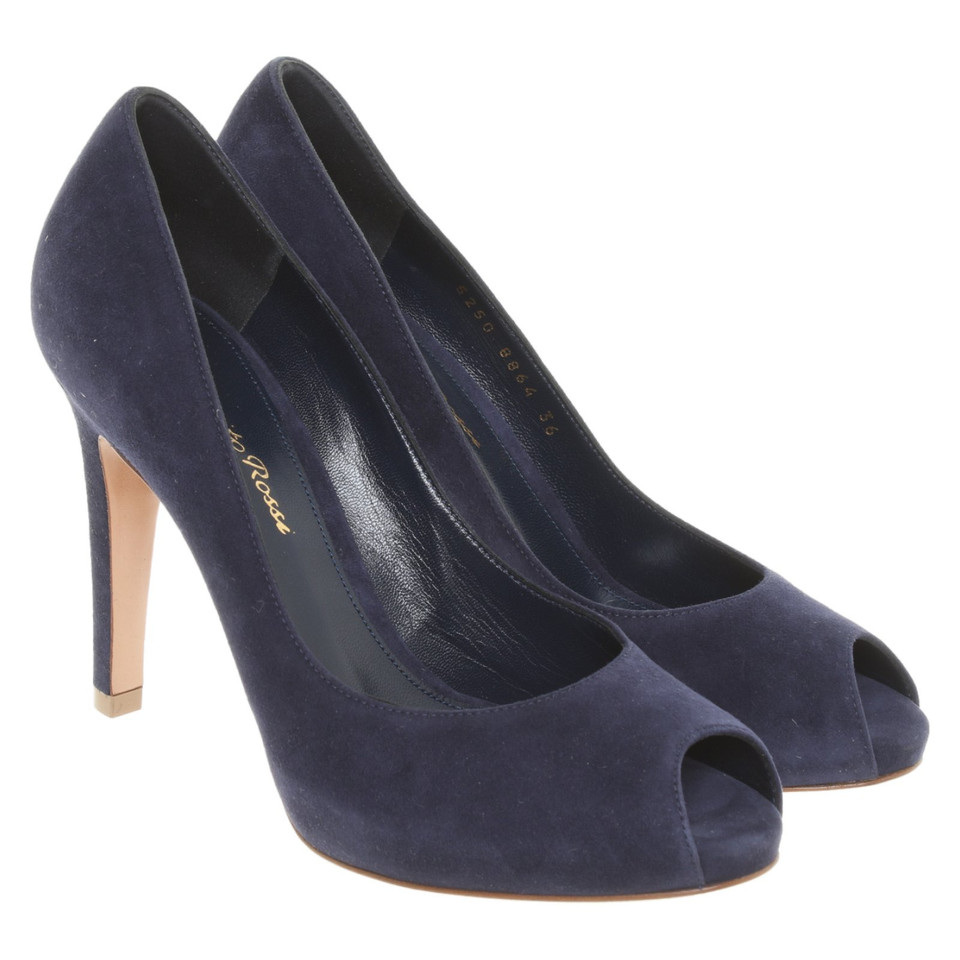 Gianvito Rossi Pumps/Peeptoes aus Wildleder in Blau