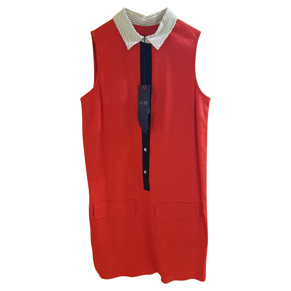 Armani Jeans Dress Linen in Red
