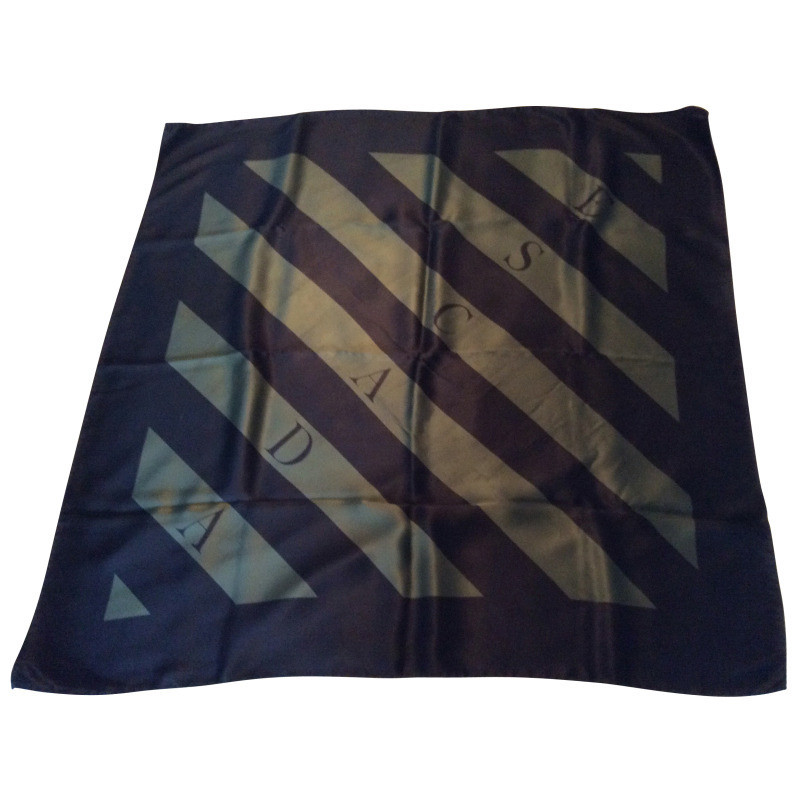 Escada Striped silk scarf with signature