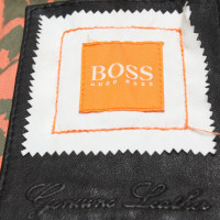 Boss Orange Jacke/Mantel aus Leder in Schwarz