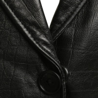 Gianni Versace Leder-Blazer in Schwarz