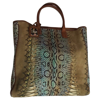 Roberto Cavalli Cotton canvas shopping bag