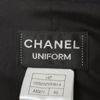 Chanel Uniform Blazer en bleu foncé / noir