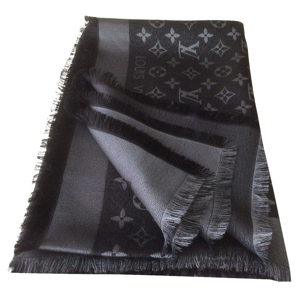 Louis Vuitton Monogram shine scarf in black/silver - Buy Second hand Louis Vuitton Monogram ...