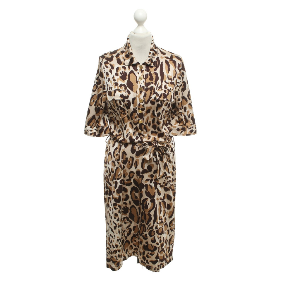 Steffen Schraut Silk dress with leopard print