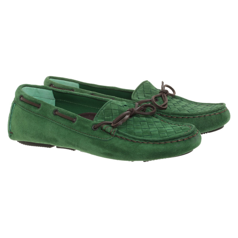 Bottega Veneta Chaussons/Ballerines en Daim en Vert