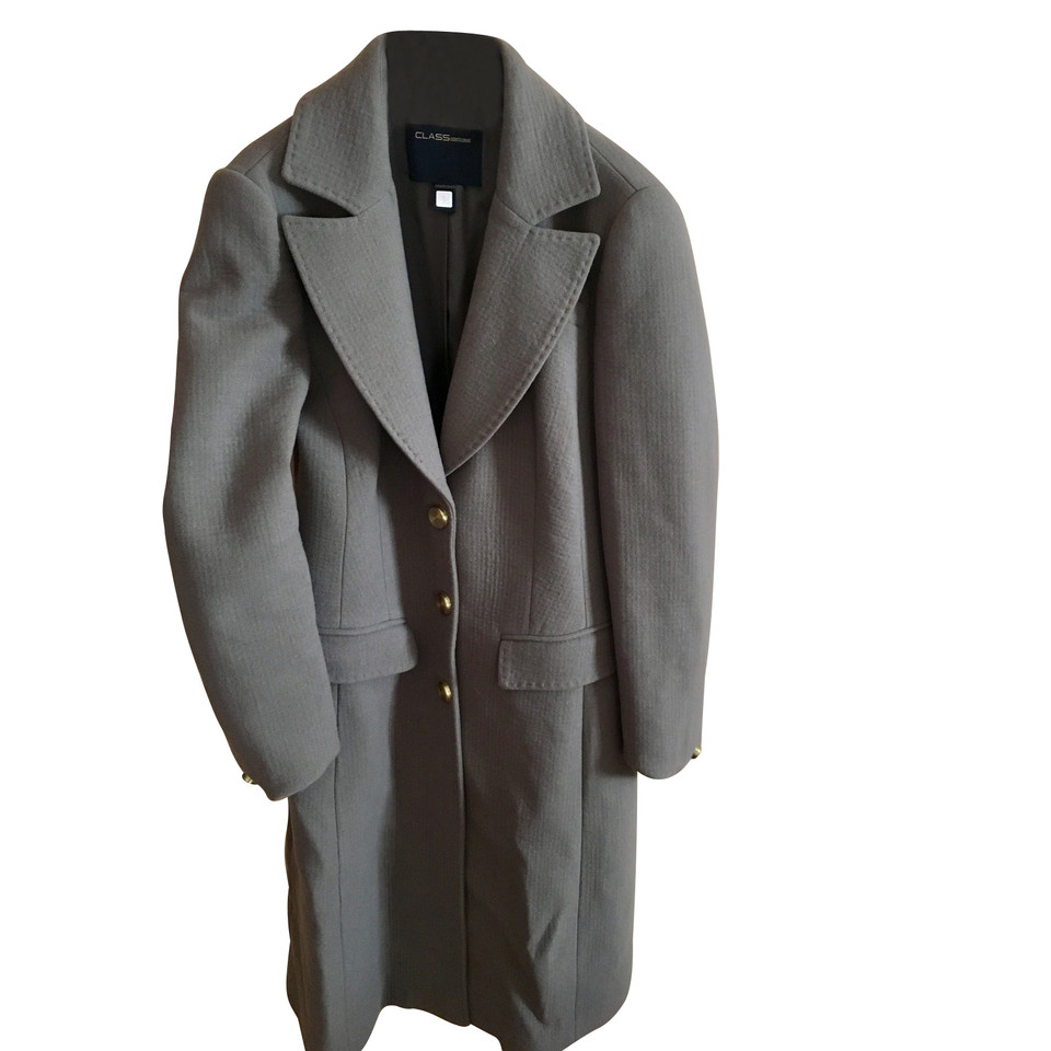 Roberto Cavalli Jacke/Mantel aus Wolle in Taupe