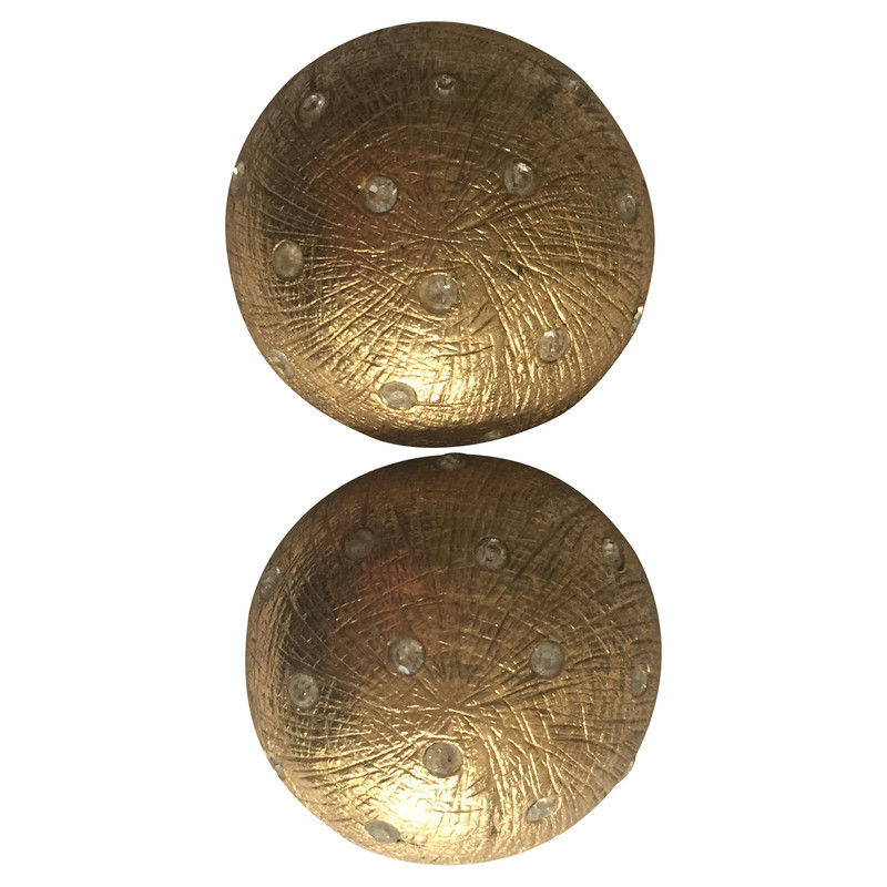 Christian Dior Round gold-plated earrings