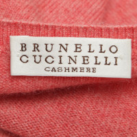 Brunello Cucinelli Kasjmier trui in koraal rood