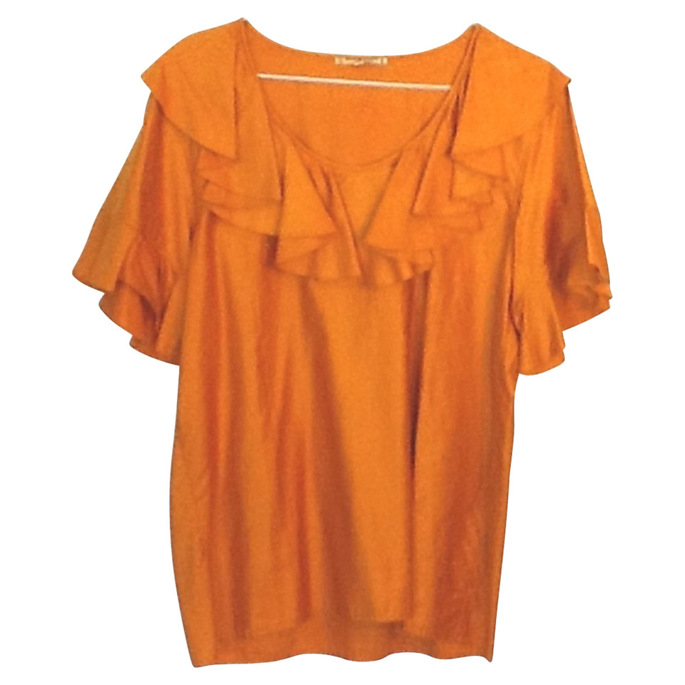 Yves Saint Laurent Oberteil aus Baumwolle in Orange
